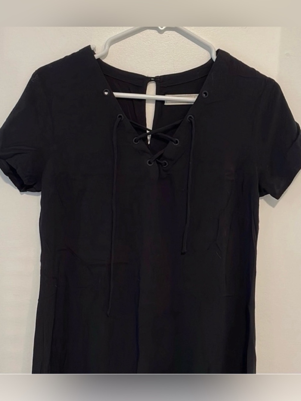 Abercrombie & Fitch black lace up tshirt dress small